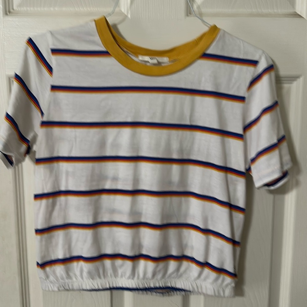 Vans Retro Striped Crop Top with Elastic Hem size M